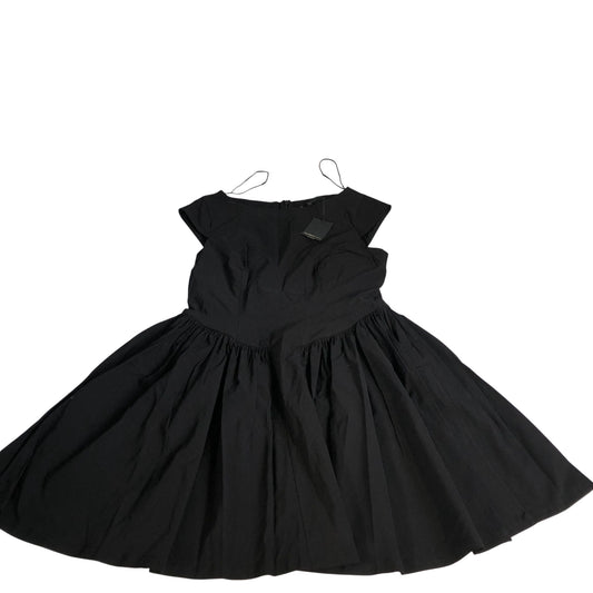 River Island Black Cap Sleeve Dress Women's Flared Party Dress
