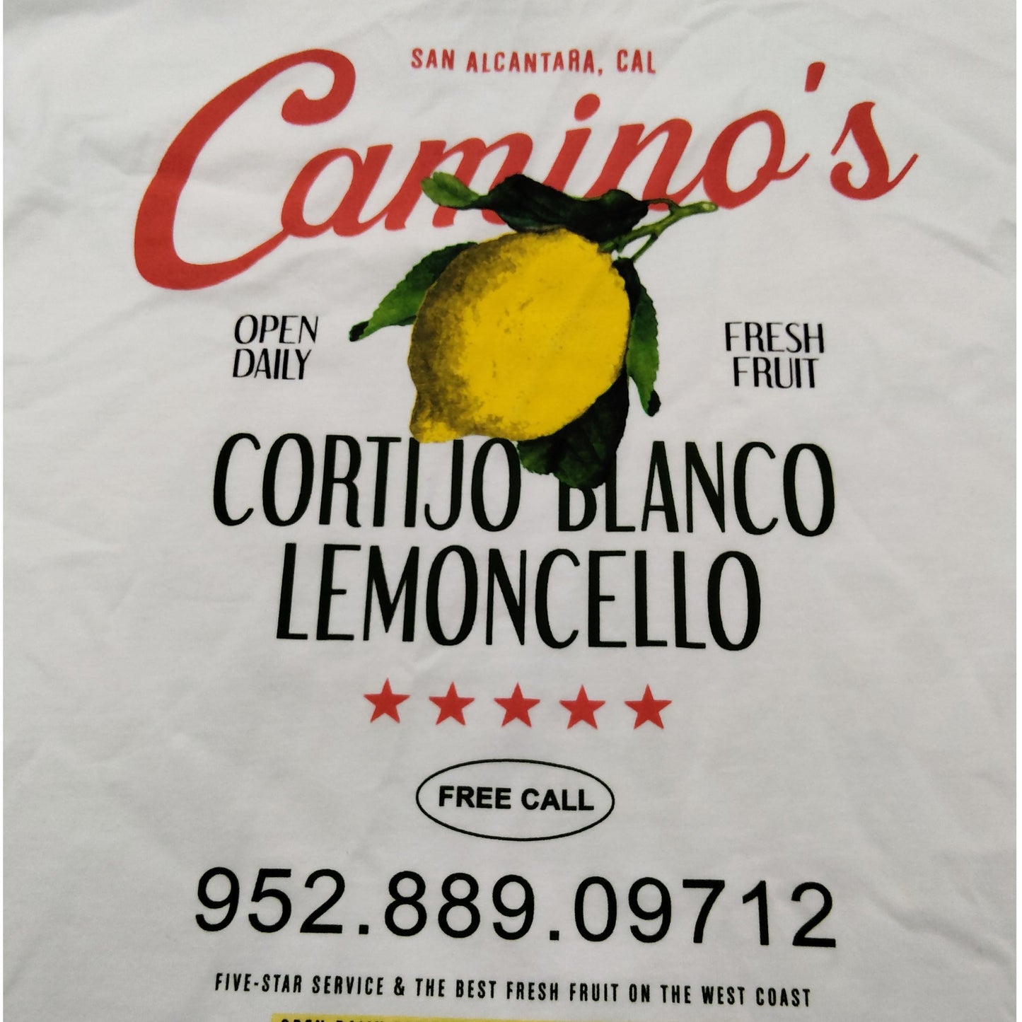 River Island Oversized Fit T-Shirt M Mens White Lemon Logo Casual Top