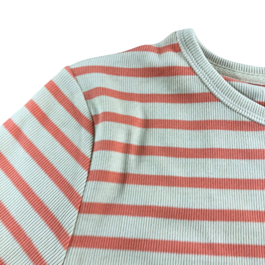 River Island Women's Striped T-Shirt UK16 Coral