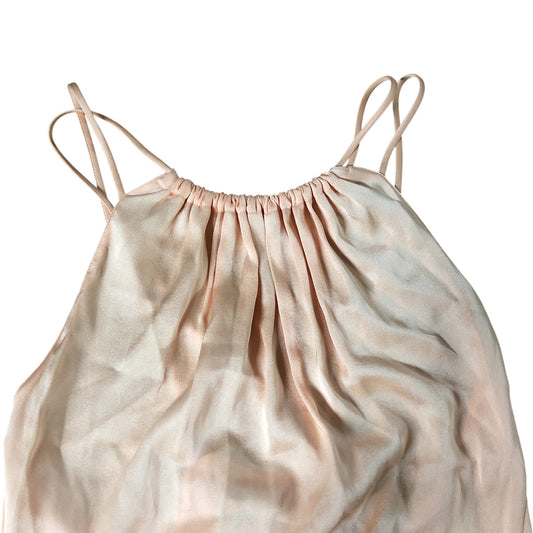 Women's Maxi Dress Peach Long Sleeveless Elegant Stretch Fit Size 8