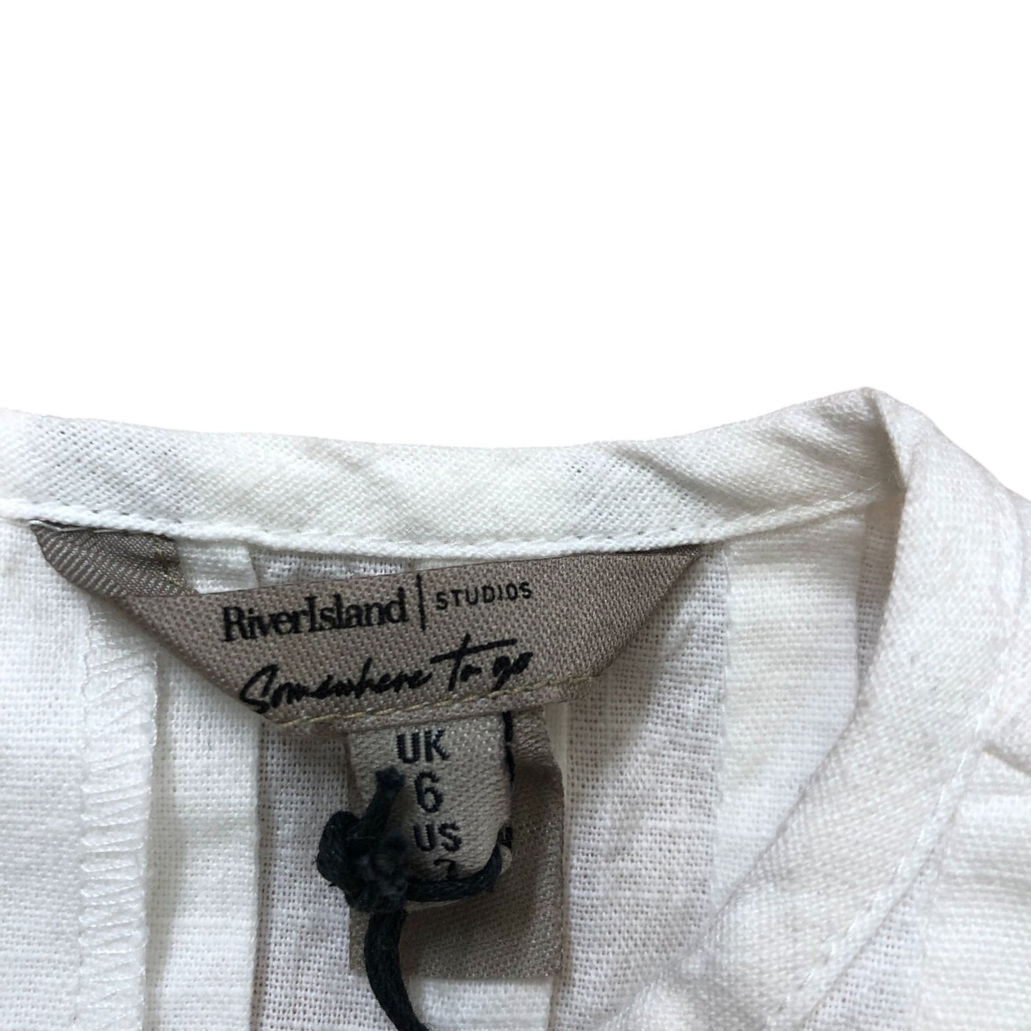 River Island Studios Pleated White Vest Top Size 6