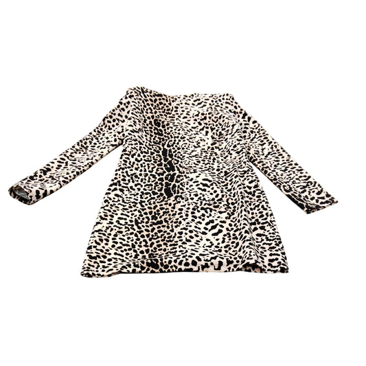 River Island UK8 Women's Leopard Print Bodycon Dress Long Sleeve Casual Chic