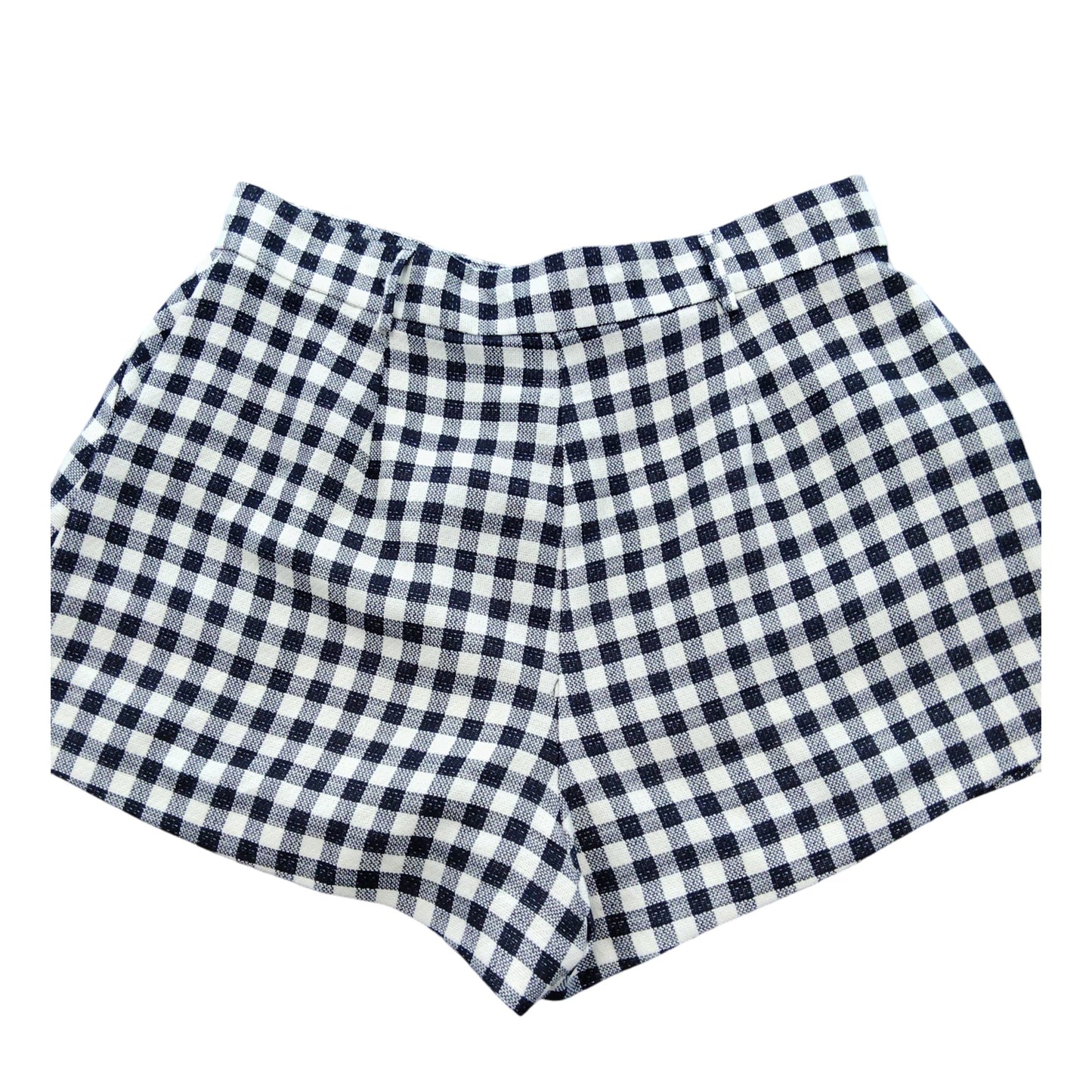 River Island Gingham Check Shorts UK18 Women's Navy White Casual 44 Cotton