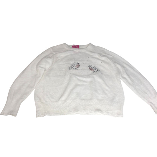 Women's Knitted Sweater Size 18 Cream Colour Bird Design