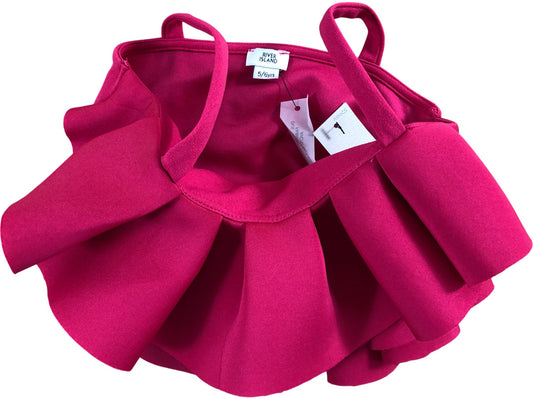 River Island Girls Ruffle Top Size5-6 Years Pink Soft Fabric New With Tags