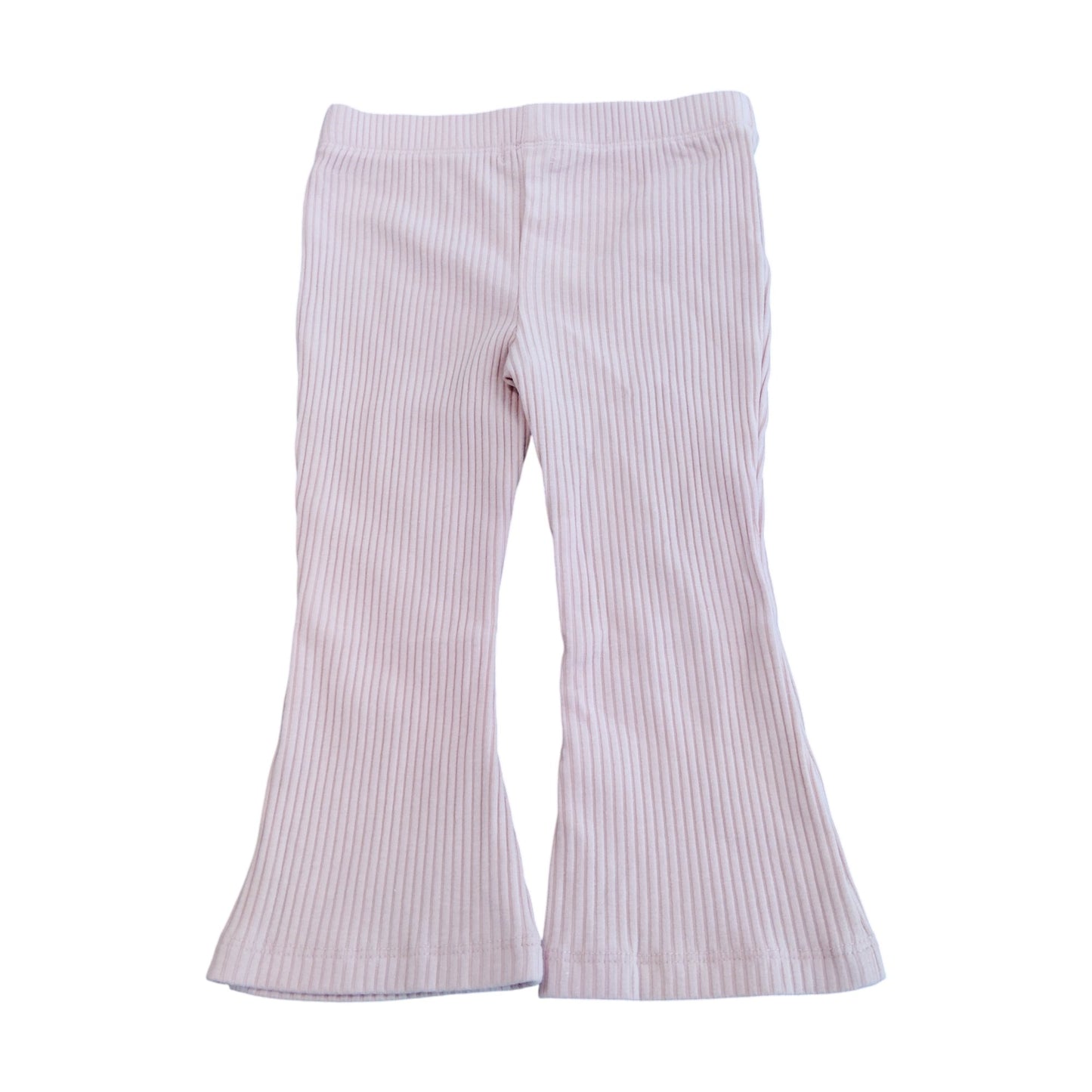 River Island Pink Ribbed Flare Leggings UK 9-12 Months Girls Casual Wear