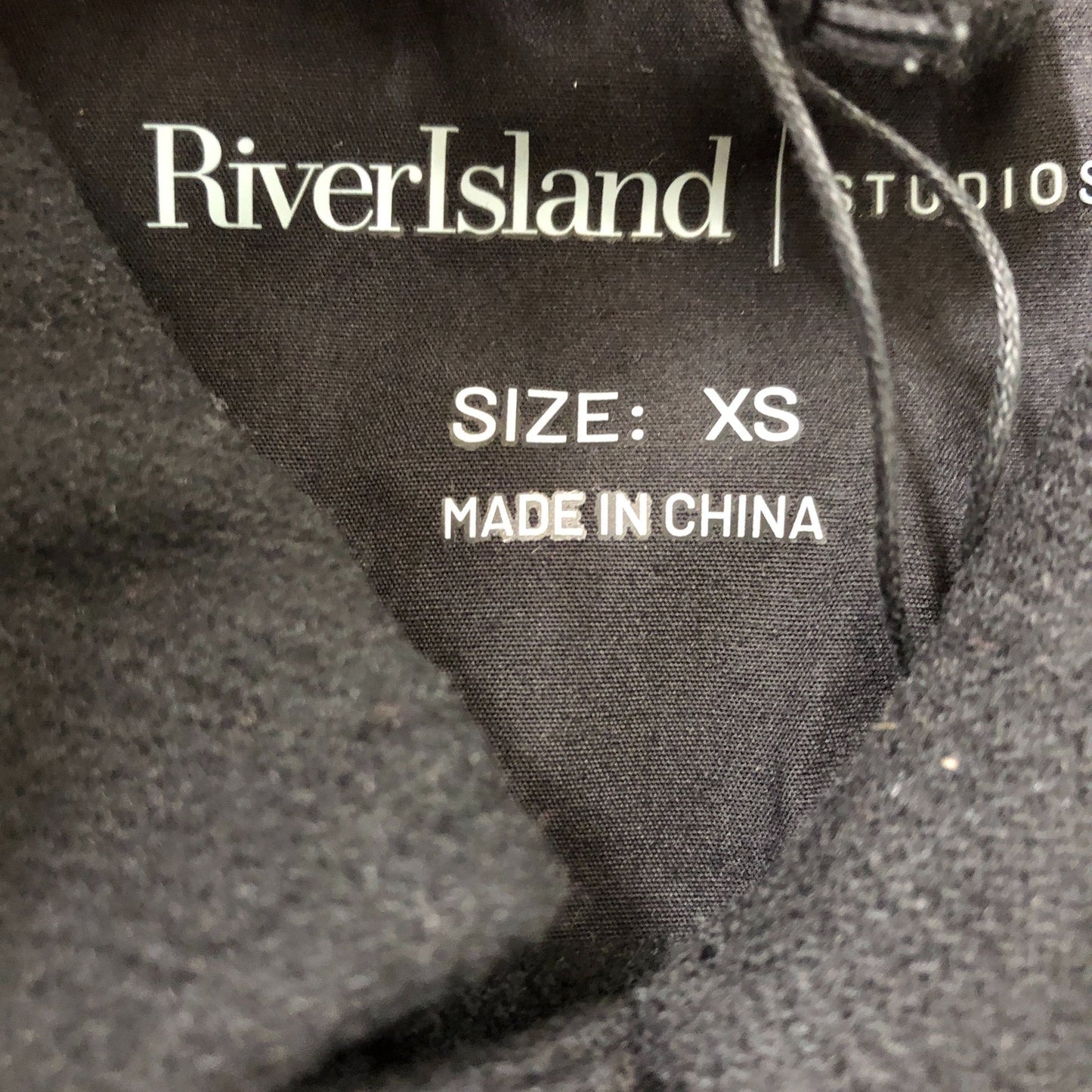 River Island Casual Shirt XS Men's Black Snap Button Pockets Stylish Design
