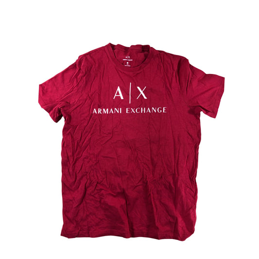 Armani Exchange T Shirt M Slim Red Cotton Logo 100 Cotton Men Casual Top