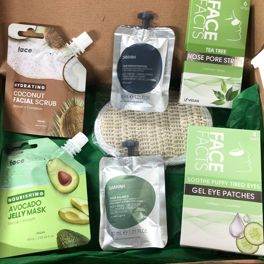 Face Facts Skin Care Gift Set Hydrating Facial Scrub Mask Eye Patches Cleansing