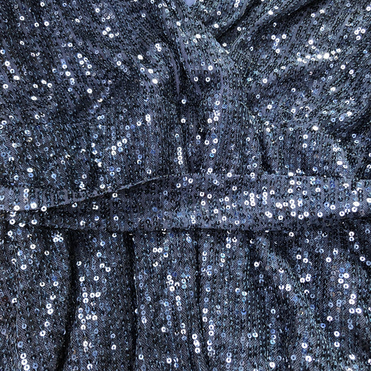 Party Dress UK26 Women's Long Sleeve Wrap Sequin Navy Evening Gown