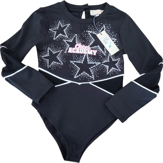 River Island Cheer Academy Black Long Sleeve Bodysuit Size 7-8 Years Girls