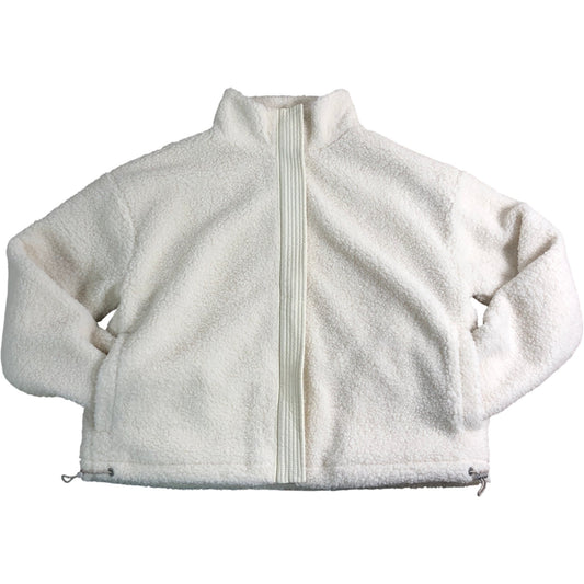 Branded Borg Jacket M Women's Cream Full Zip Soft Fleece