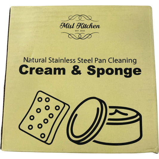Misl Kitchen Natural Stainless Steel Pan Cleaning Cream And Sponge Eco Friendly