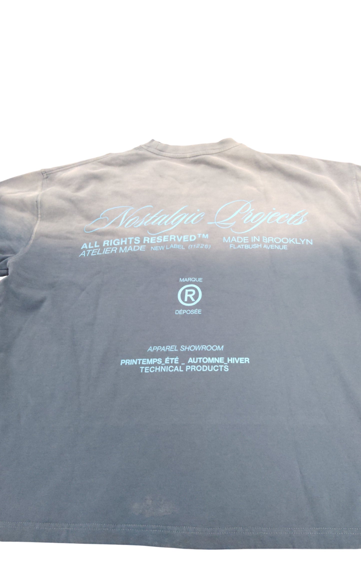 River Island T-Shirt XL Men's Graphic Tee Blue Cotton Made In Brooklyn