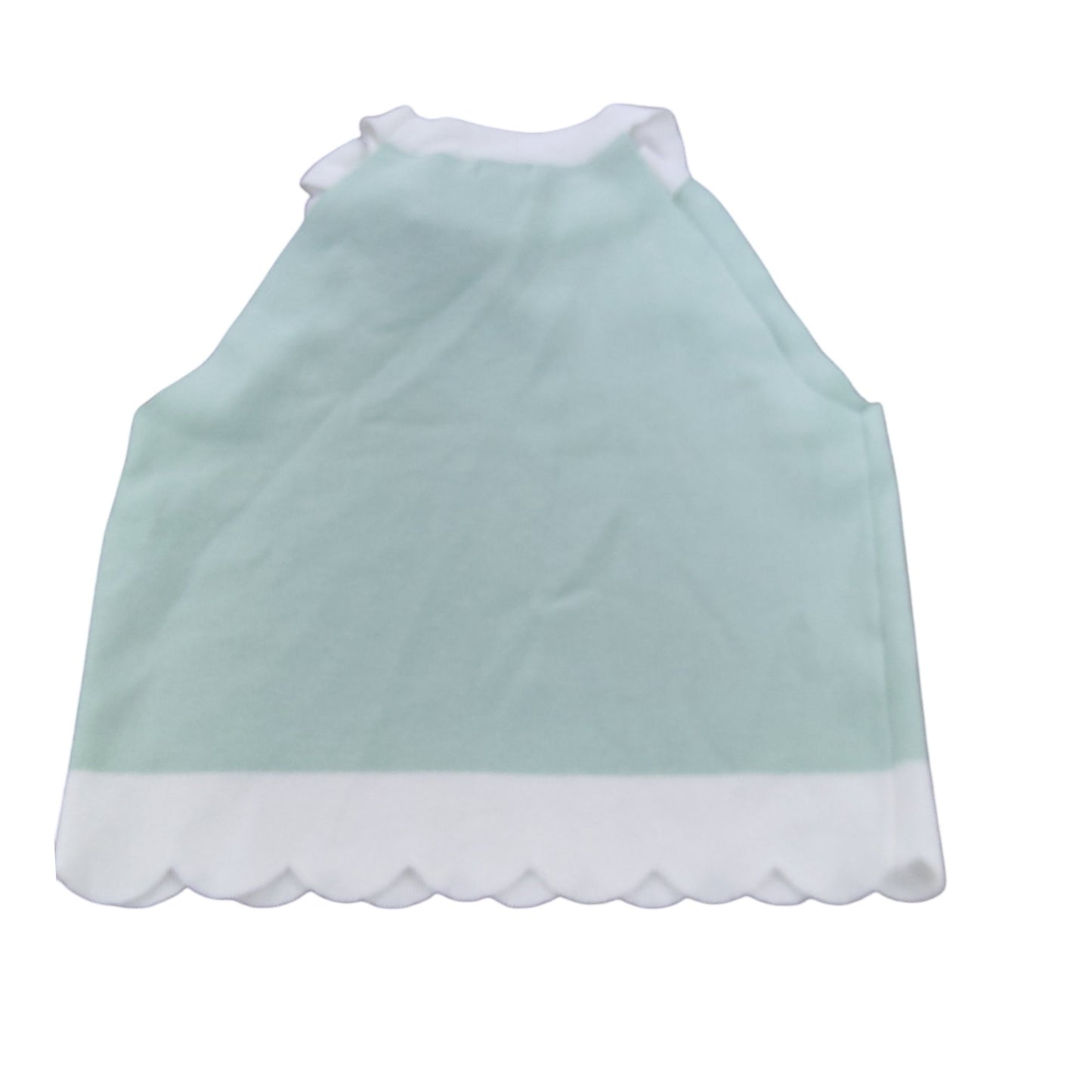 River Island Girls Tank Top UK11-12 Years Mint Green Bow Detail Scalloped Hem
