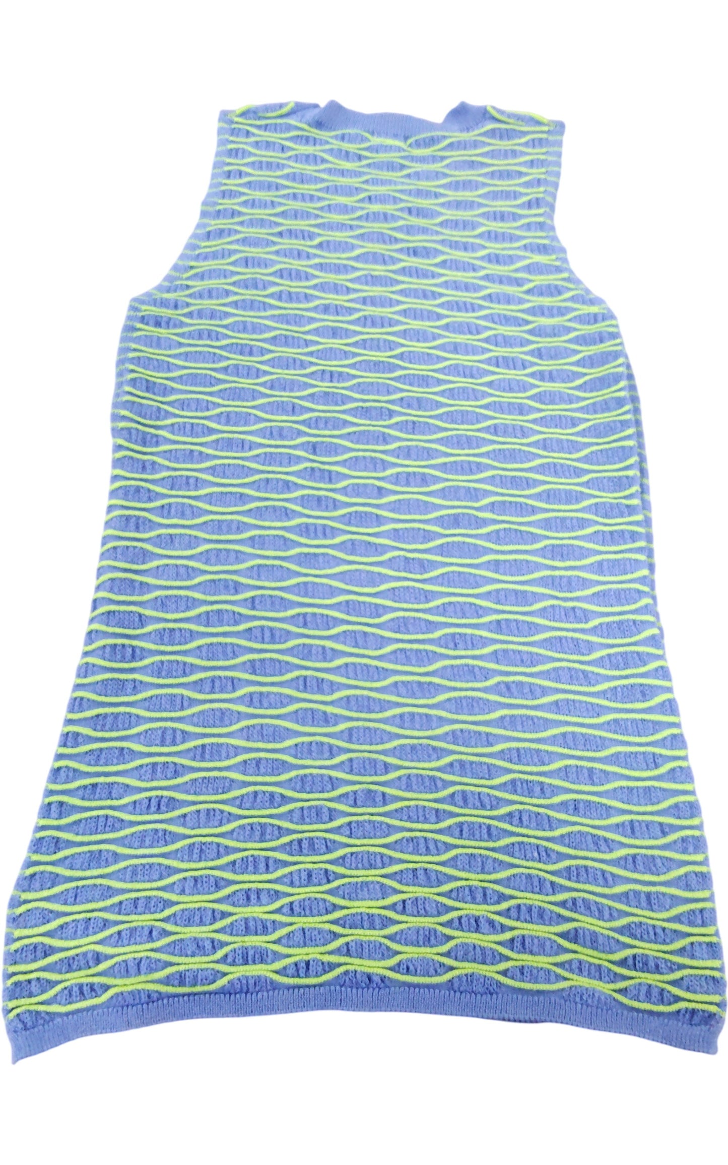 River Island Kids Tank Top UK9-10 Years Blue Green Striped Sleeveless Dress