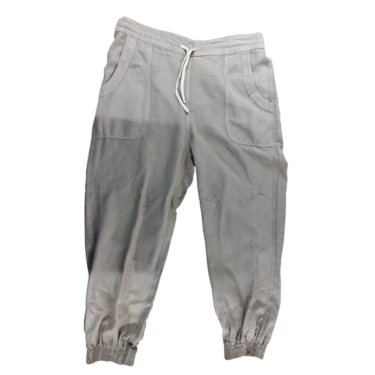 River Island Casual Trousers UK16 Women's Beige Lyocell Relaxed Fit Elasticated