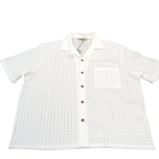 River Island Men's White Short Sleeve Shirt UK XL Casual Button Up Top