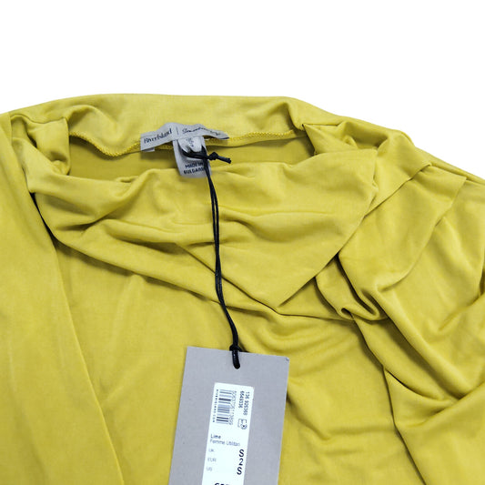 River Island Lime Draped Top UK8 Women's S2S Short Sleeve Casual Tee