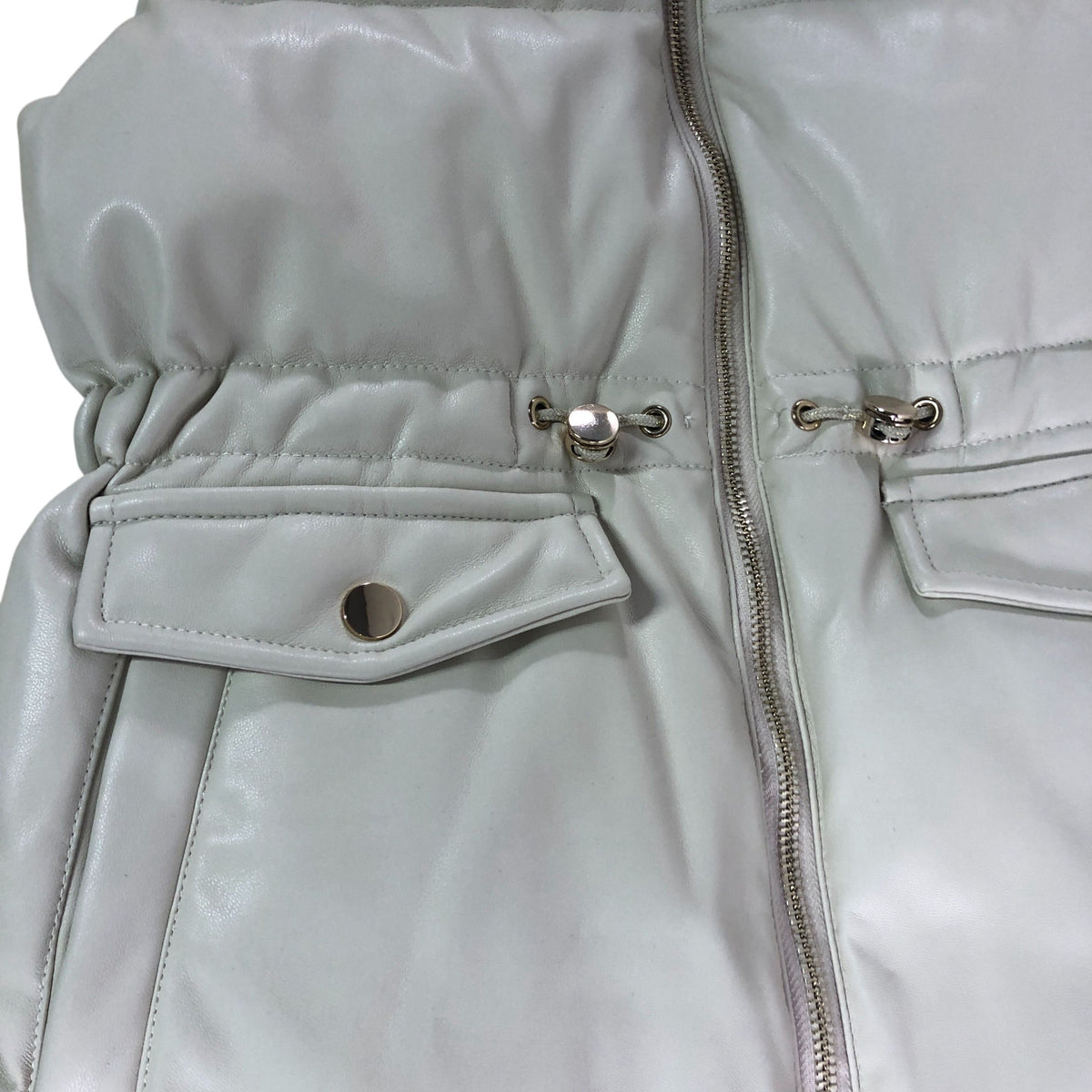 River Island Girls Faux Fur Hooded Padded Gilet UK7-8 Years Kids Cream