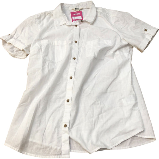 Mountain Warehouse Short Sleeve Shirt UK 14 Women's Casual 100 Cotton White Top