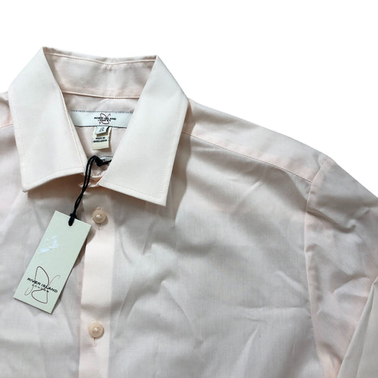 River Island Long Sleeve Shirt XS Men's Cotton Blend Formal Light Pink