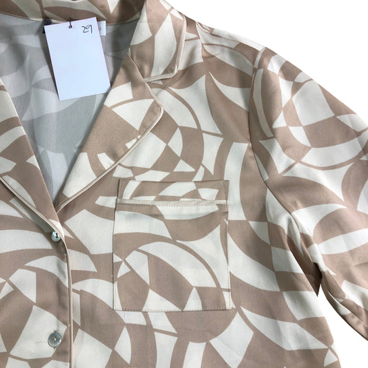 Branded Printed Satin UK12 Women's Button Down Pyjama Top