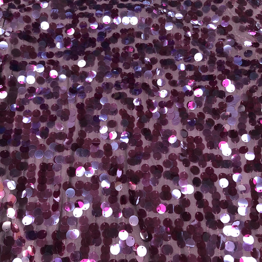 Sequin Dress UK12 Women's Burgundy Short Sleeve Party Wear Sequin Detail