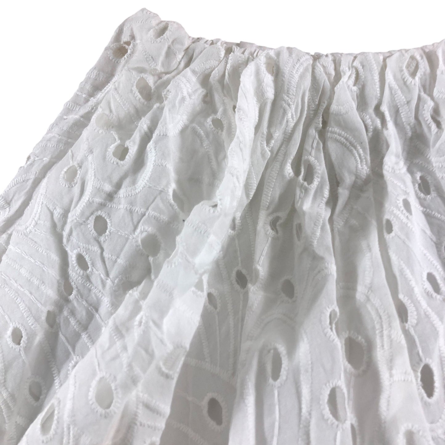 River Island White Eyelet Skirt UK6 Women's Cotton