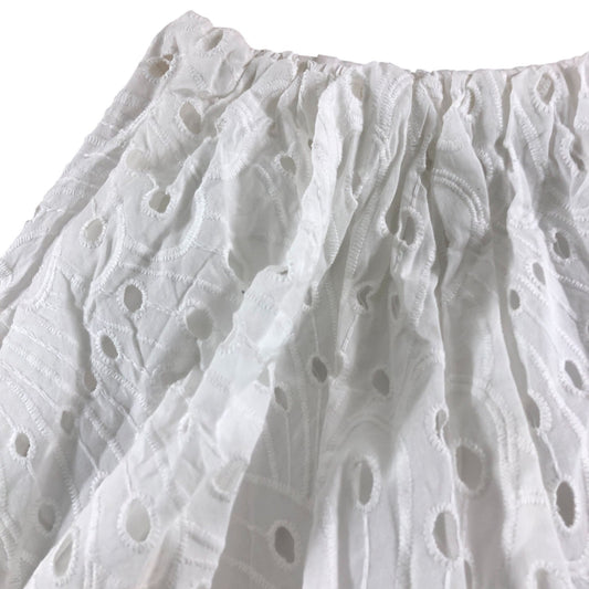 River Island White Eyelet Skirt UK6 Women's Cotton