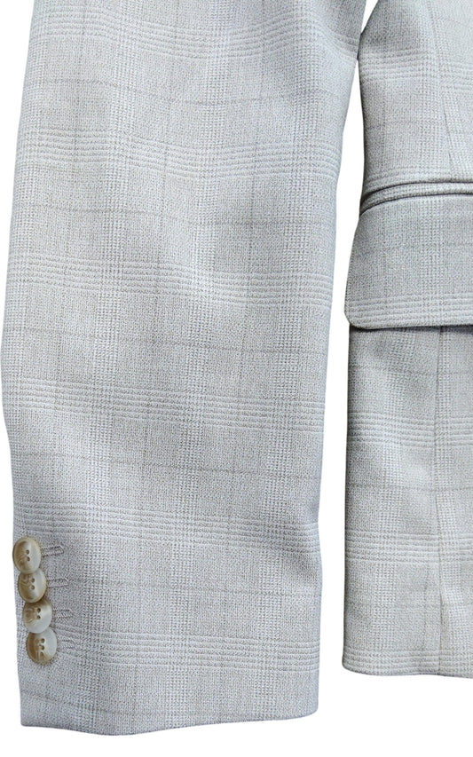 River Island UK36R Men's Beige Check Blazer Suit Jacket Modern Fit Stylish