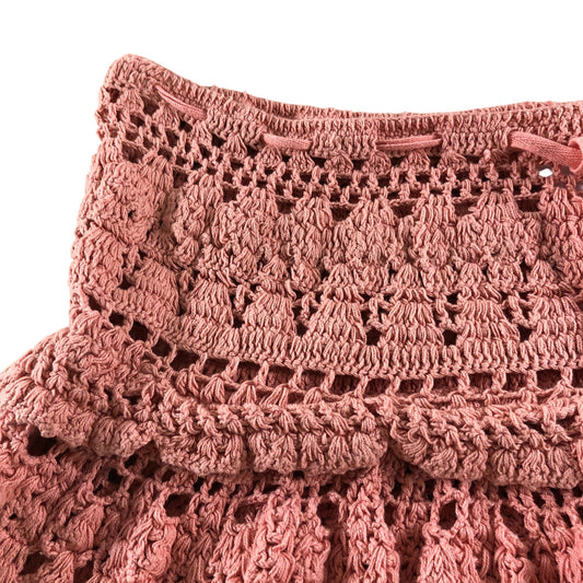 River Island Crochet Skirt UK S Women's Pink Ruffle