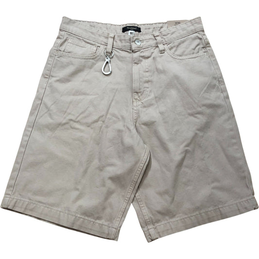 River Island Men's Loose Fit Cargo Shorts W30 Beige Cotton Lightweight