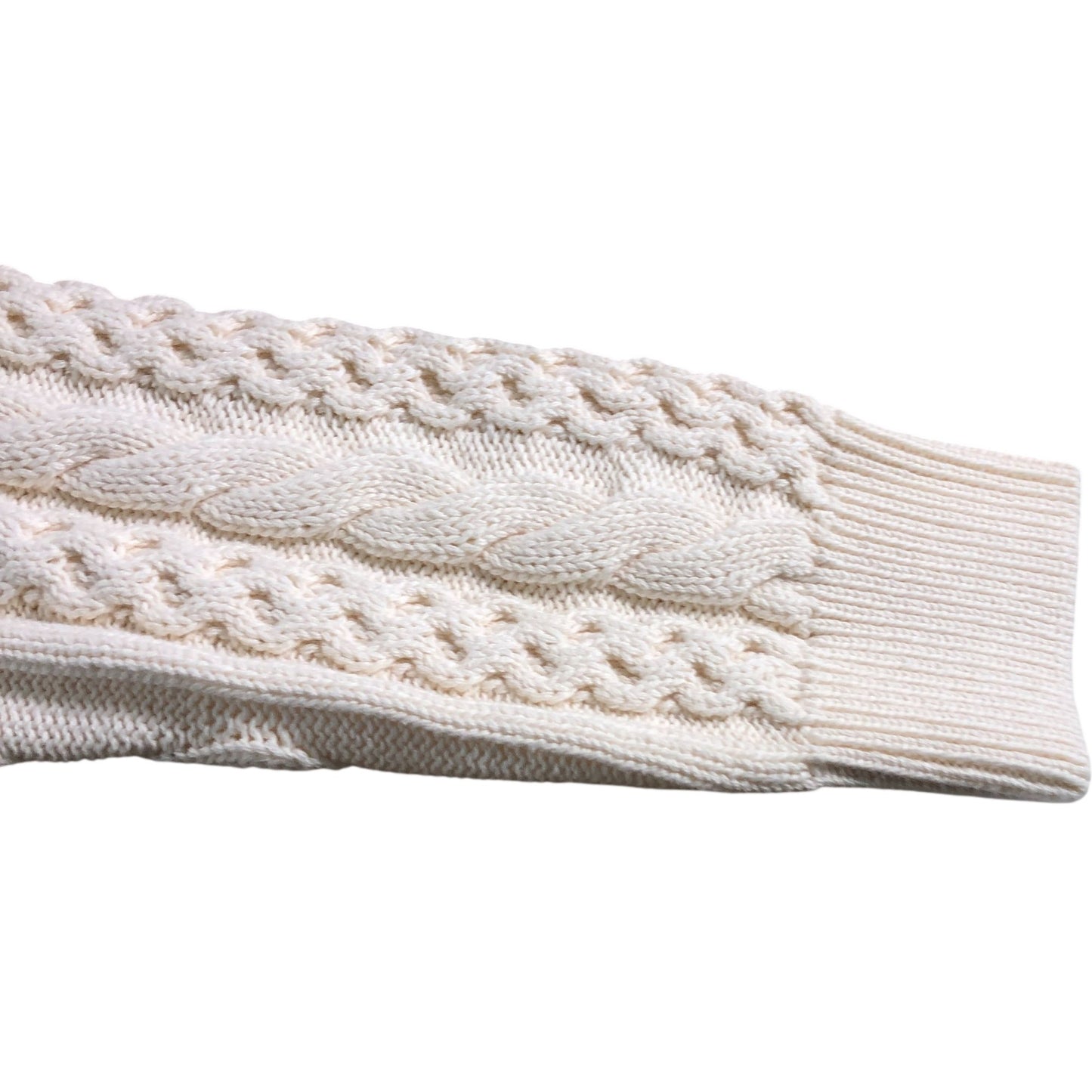 Crew Clothing Company V Neck Sweater Size 10 Women's Cream Cable Knit Style