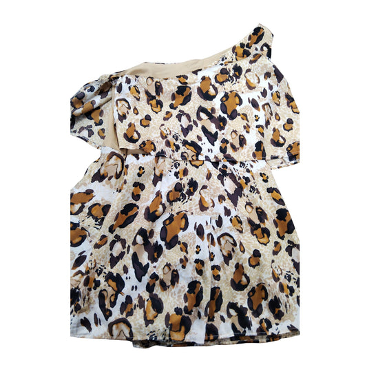 River Island Petite Leopard Print Playsuit UK8 Women's Sleeveless Aline Style