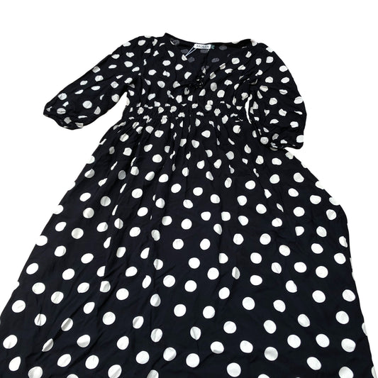 Baukjen Polka Dot Dress UK14 Women's Viscose Black and White Casual Summer