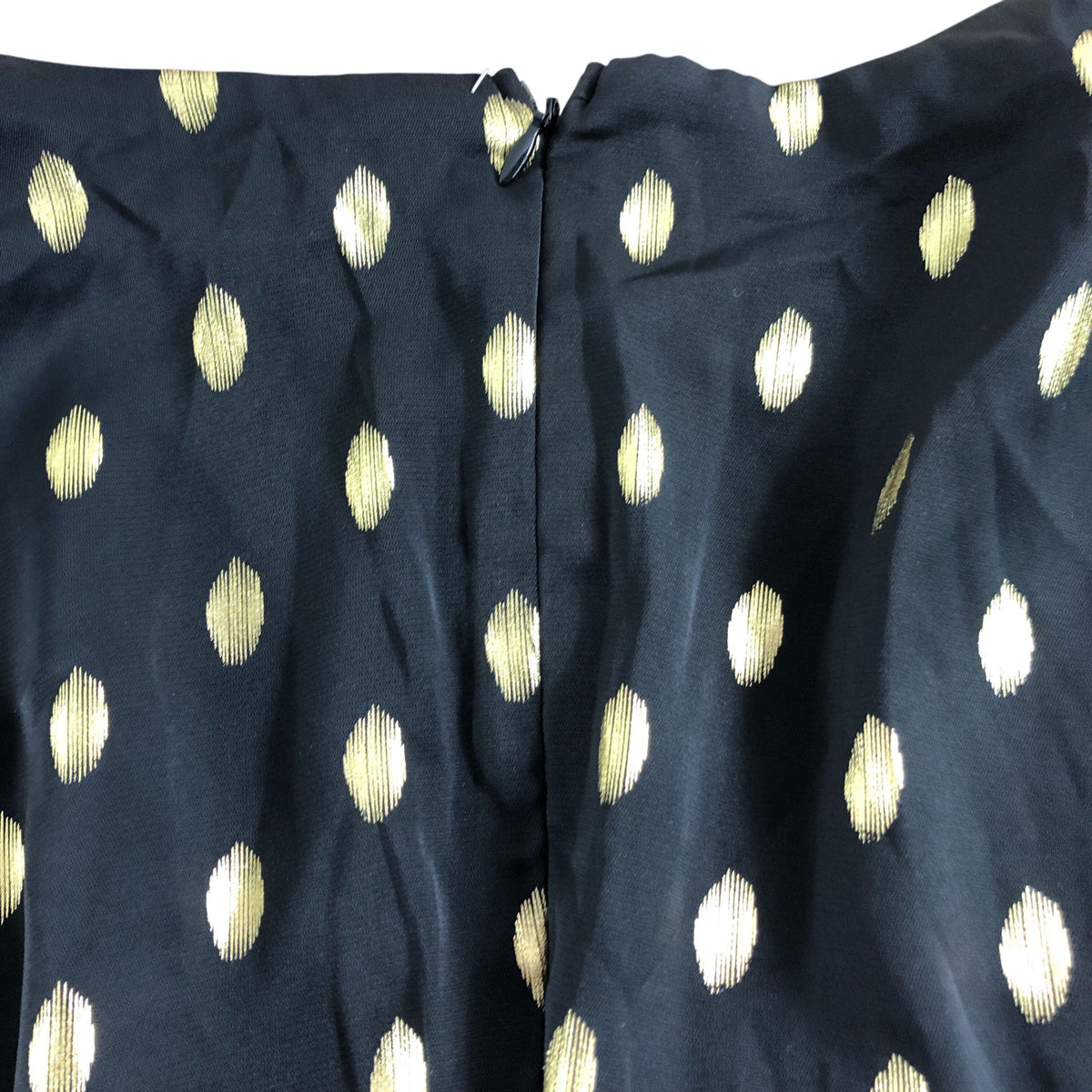 Girl In Mind Black Gold Polka Dot Dress UK18 Women's Balloon Sleeve