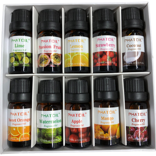 PHATOIL Fragrance Oil Set 10x10ml Fruit Essential Oils