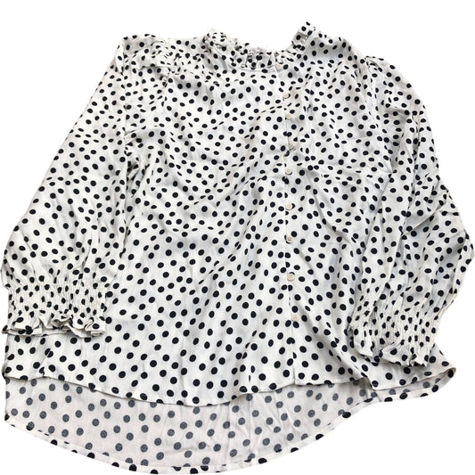 Baukjen Polka Dot Blouse Size 18 Women's Ruffled Neck Long Sleeve Top
