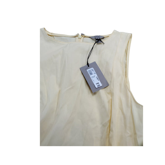 River Island Sleeveless Blouse Women Size 12 Light Yellow Top New with Tags