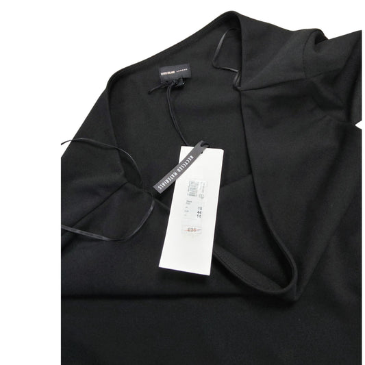 Recycled Materials Black One Shoulder Dress Size 14 Women's Long Sleeve