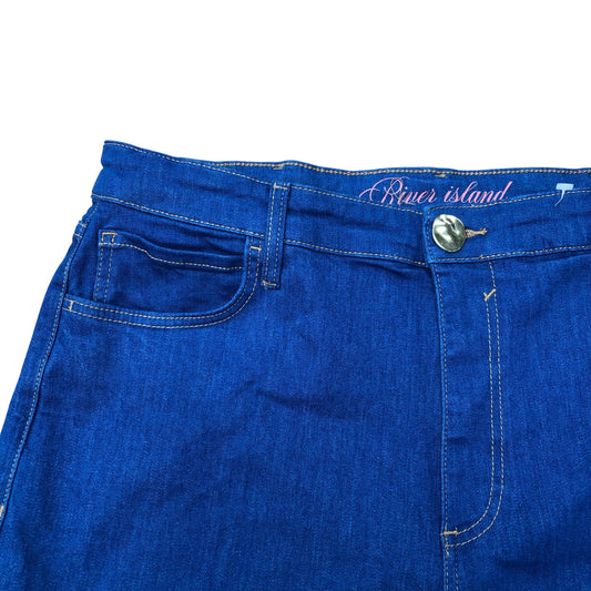 River Island Palazzo Blue Denim Flared Jeans