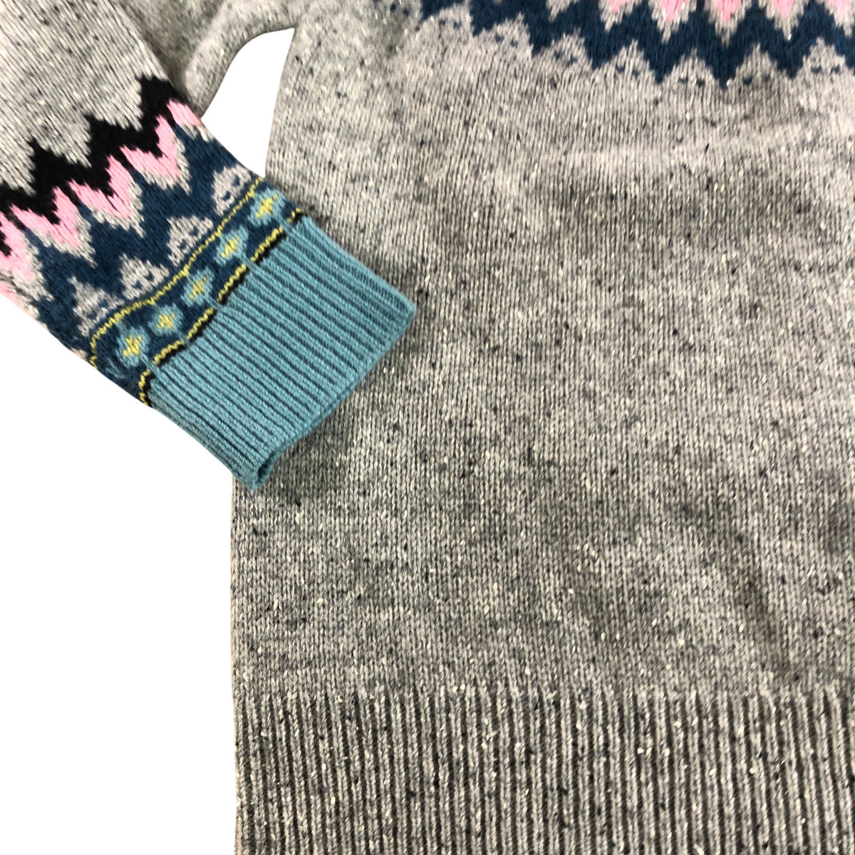 Izzy Grey Fairisle Jumper Women's Lambswool Blend