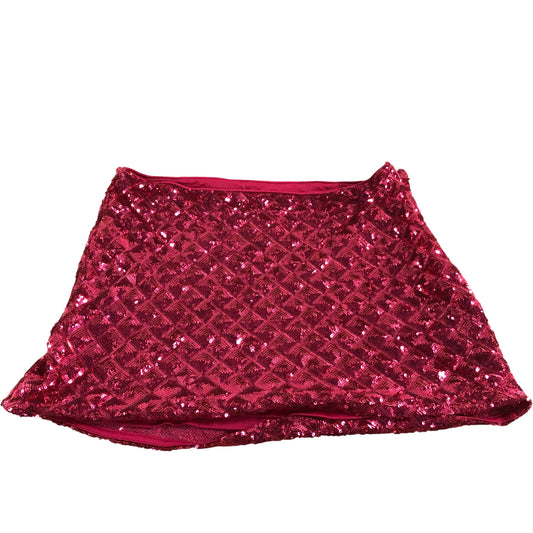 Petite Sequin Skirt UK12 Women's Pink Shimmering Party