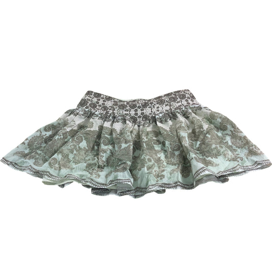 River Island Green Printed Mini Rara Skirt - Size 12