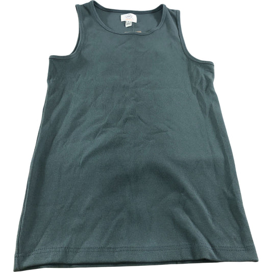 River Island Men's Tank Top Size S Green Cotton Elastane Ribbed Top