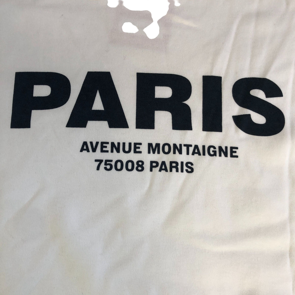 Paris Avenue Montaigne T-Shirt UK Large Women's White Cotton Top