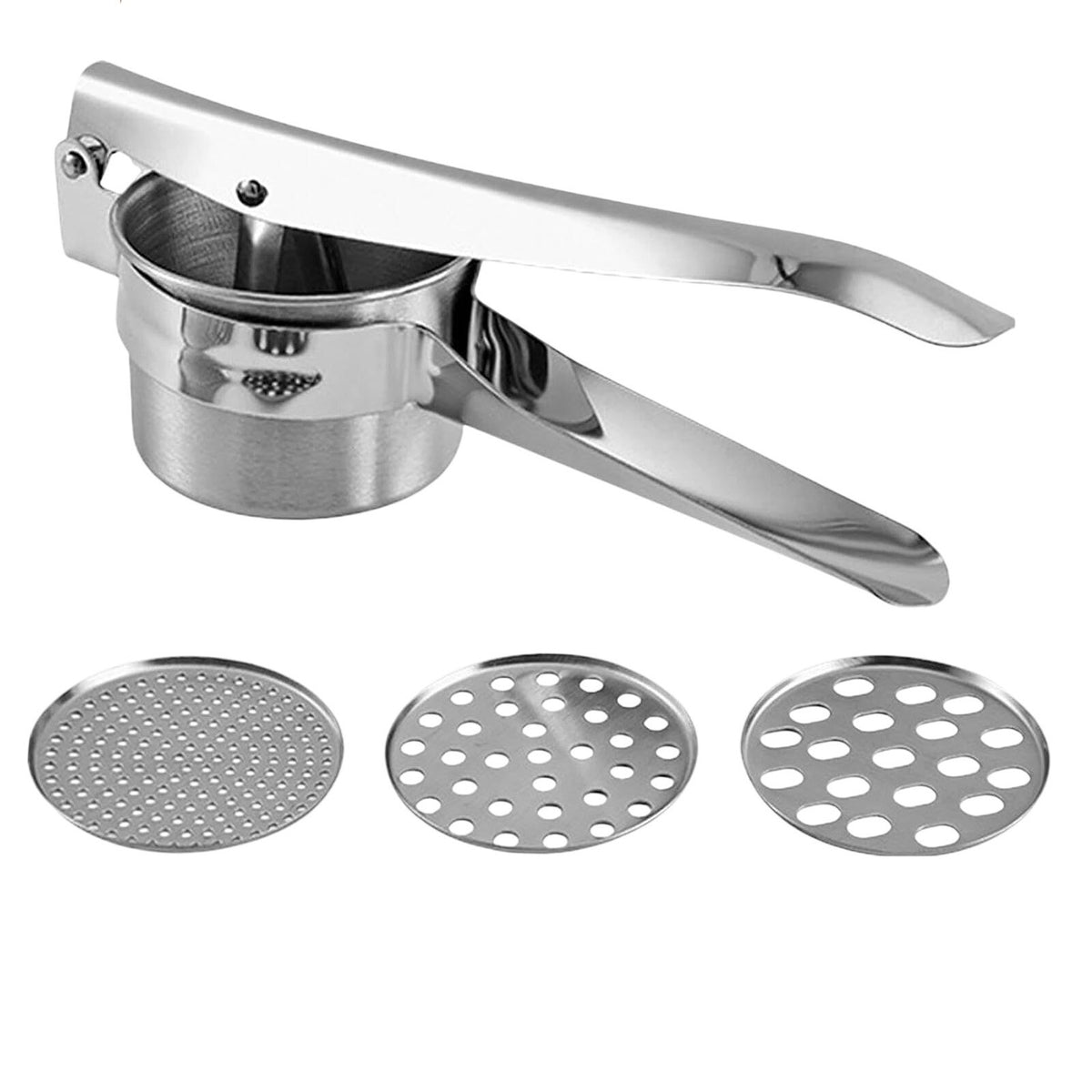 Stainless Steel Potato Ricer Mash Potato 3 Interchangeable Discs