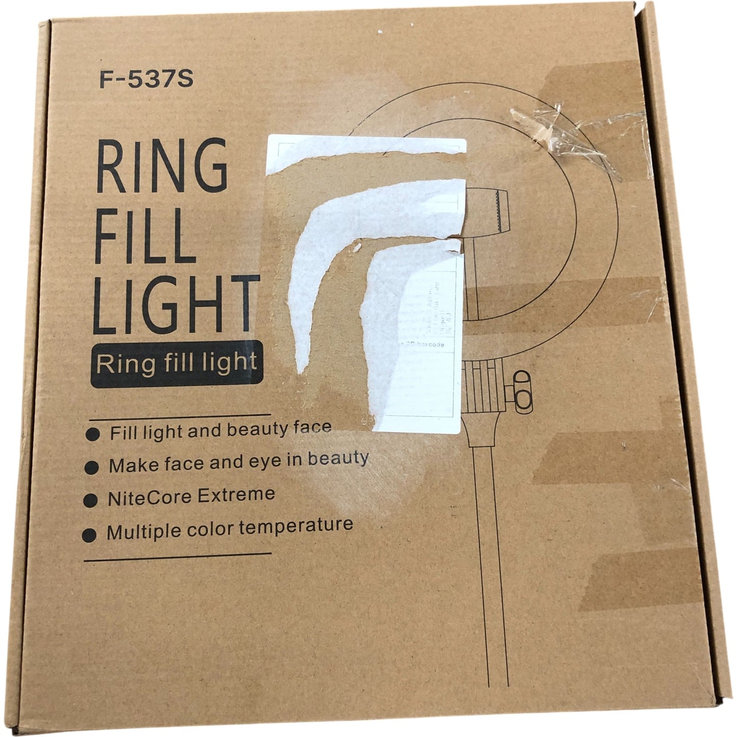 Ring Fill Light F-537S Video Lighting Adjustable Colour Temperature Stand 10"