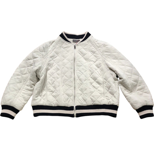 Cream Quilted Bomber Jacket Size XL